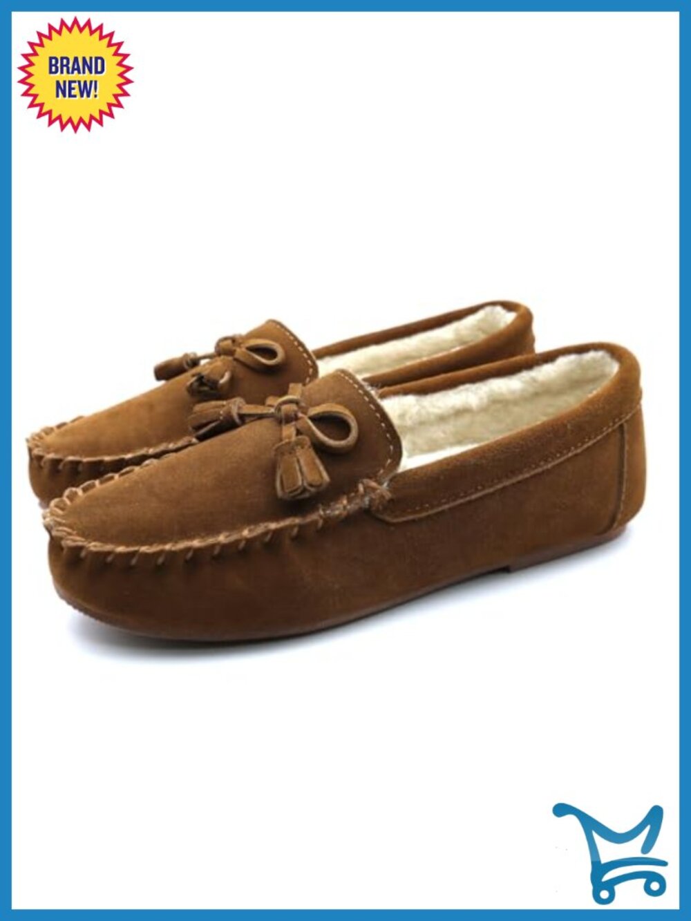 Women's Mocc with Faux Fur Lining Non-Slip Casual Loafer Shoes